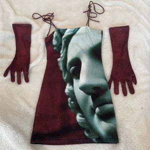 New Sexy & Unique Jaya Mini Dress With Matching Gloves